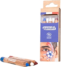 Набір олівців для розфарбовування обличчя, синій, білий, червоний - Namaki Supporter Kit (f/paint/3x2,1g) — фото N1