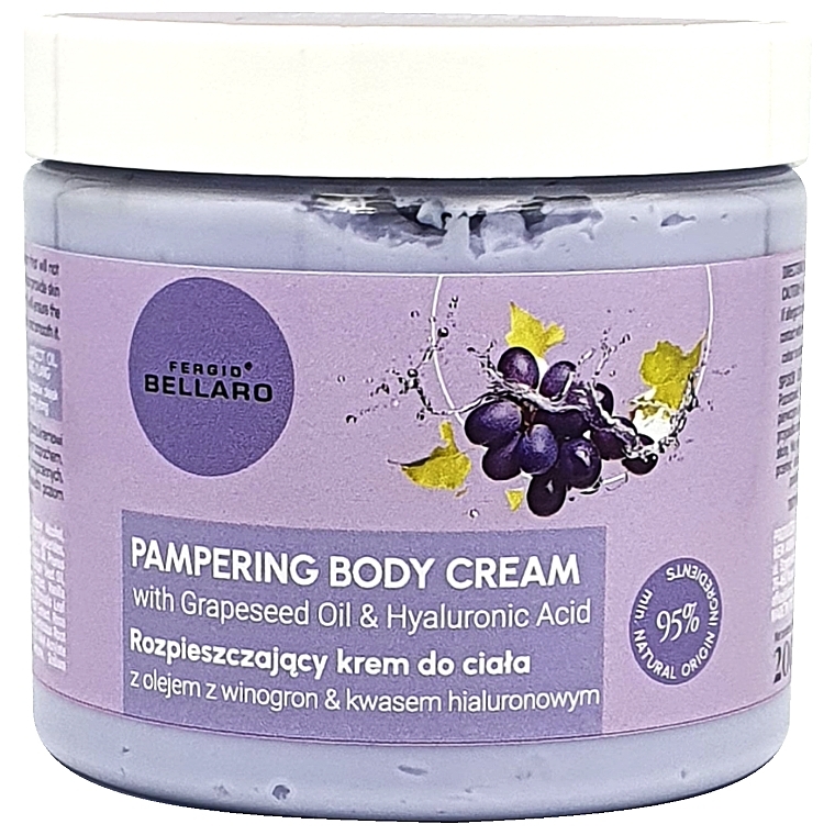 Доглядовий крем для тіла з виноградною олією - Fergio Bellaro Pampering Body Cream — фото N1