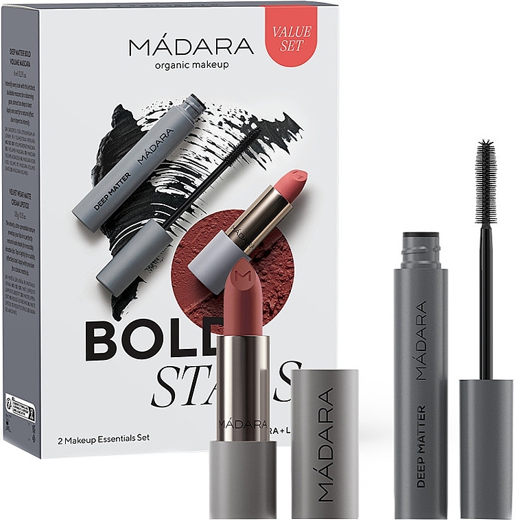 Набор для макияжа - Madara Cosmetics Bold Stars 2 Makeup Essentials Set (mascara/6ml + lipstick/3.8g) — фото N1