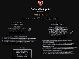 Tonino Lamborghini Prestigio - Набір (edt/75ml + ash/balm/100ml) — фото N4