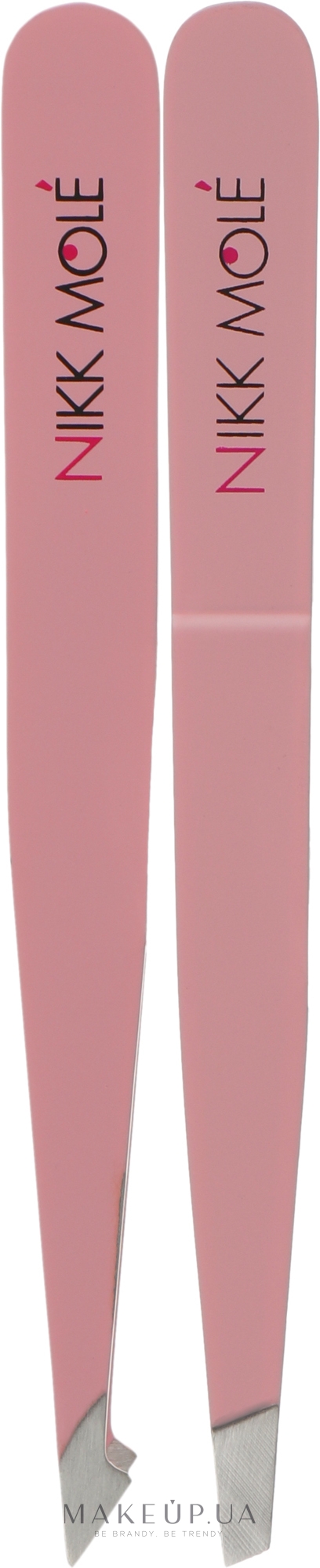 Набор из 2х розовых пинцетов для бровей в чехле - Nikk Mole — фото 2шт