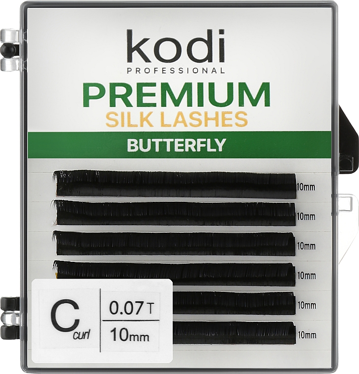 Накладные ресницы Butterfly Green C 0.07 (6 рядов: 10 мм) - Kodi Professional — фото N1