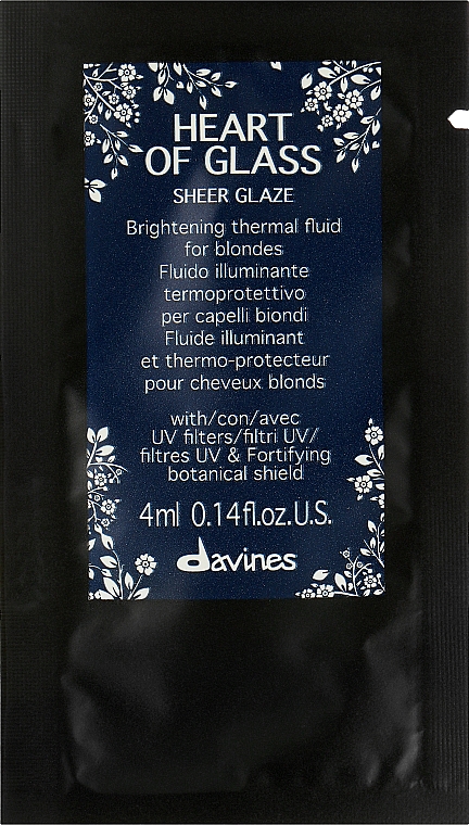 Термозащитный флюид для придания блеска волосам оттенка блонд - Davines Heart Of Glass Sheer Glaze (пробник) — фото N1