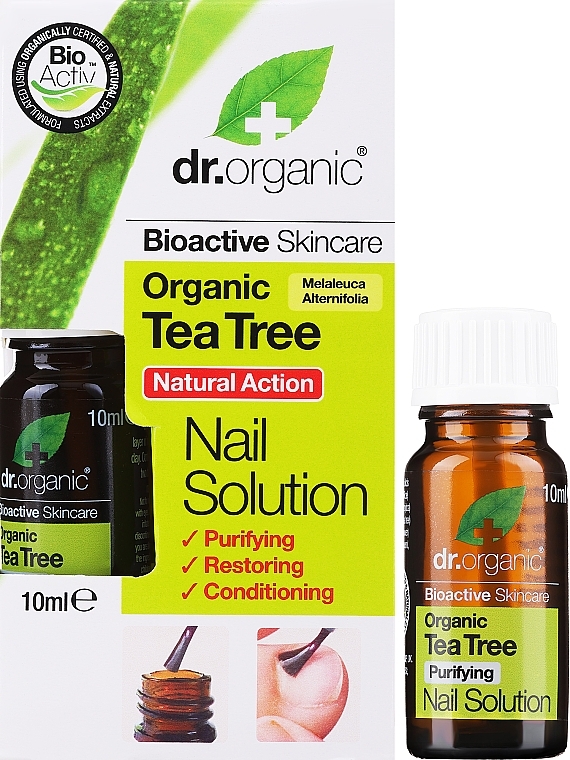 Средство для ногтей с чайным деревом - Dr. Organic Bioactive Skincare Tea Tree Nail Solution — фото N2