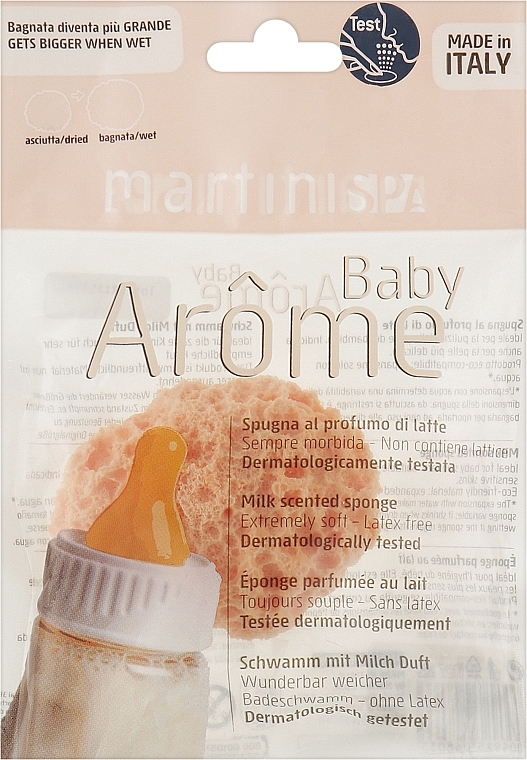 Мочалка-губка для дітей з молочним ароматом, рожева - Martini SPA Milk Scented Baby Sponge  — фото N1