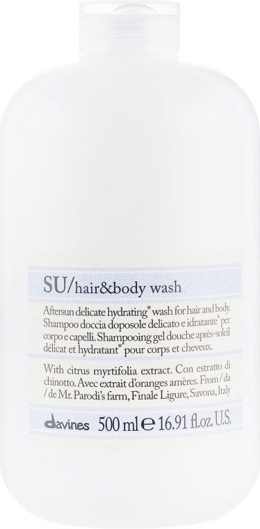 Восстанавливающий шампунь для тела и волос после солнца - Davines SU Hair And Body Wash — фото N3