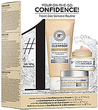 Парфумерія, косметика Набір - It Cosmetics Your On-The-Go Confidence! Skincare Value Set (cr/mini/15ml + ser/mini/50ml + eye/cr/mini/5ml + gel/mini/3ml)