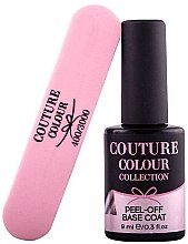 Парфумерія, косметика Набір - Couture Colour Peel-Off Base Coat + Nail Buffer (base/9ml + buff/1pcs)