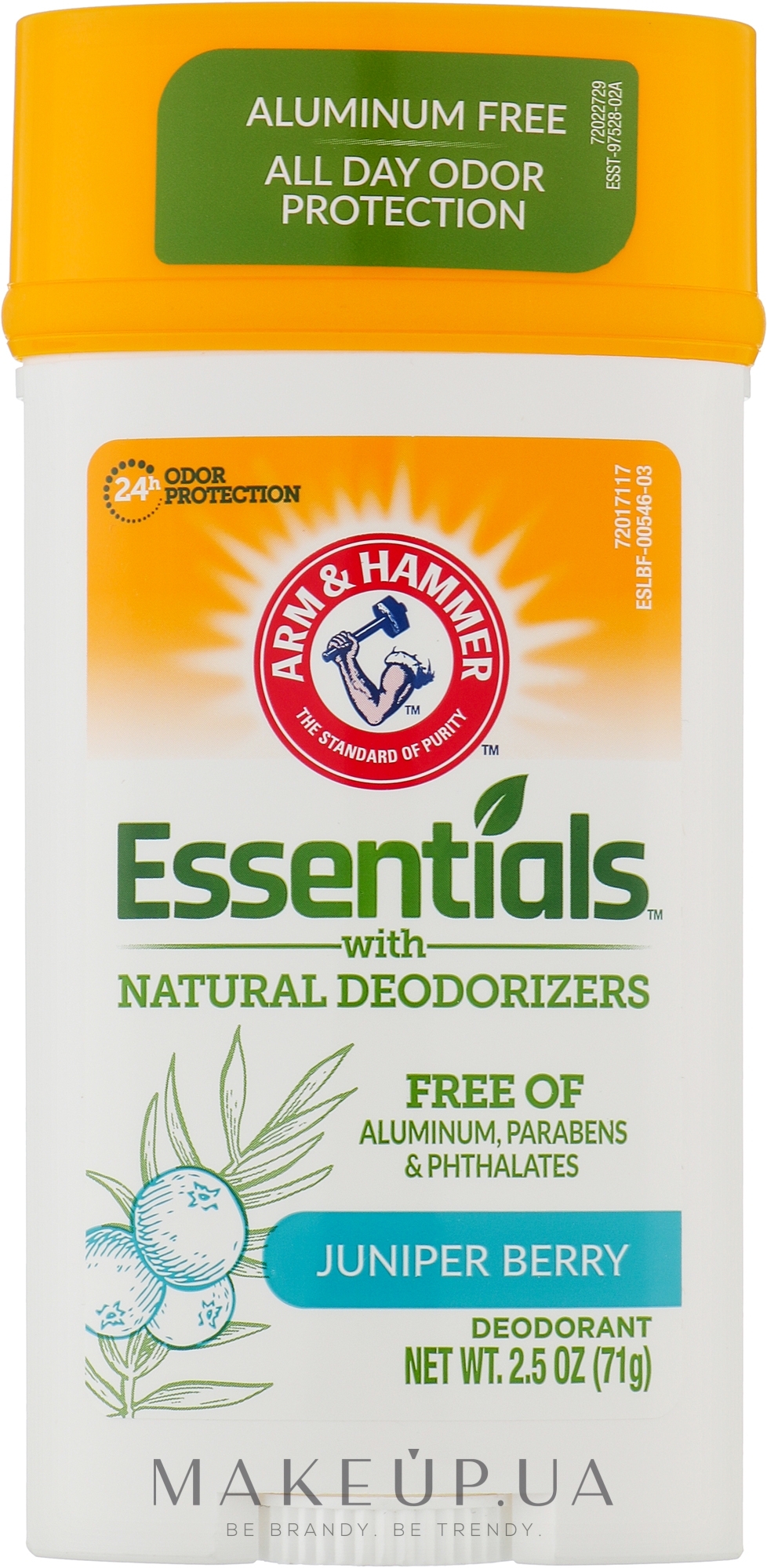 Прозорий дезодорант без металів - Arm&Hammer Essentials Deodorant Natural Deodorizers Juniper Berry — фото 71g