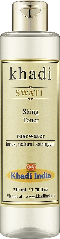 Аюрведичний тонізувальний засіб для шкіри "Трояндова вода" - Khadi Swati Natural Skin Toner Rosewater — фото N1