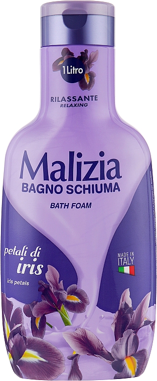 Гель-пена для душа и ванны "Лепестки ириса" - Malizia Bagno Schiuma Petali Di Iris