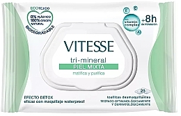 Серветки для зняття макіяжу, для комбінованої шкіри - Vitesse Make Up Remover Wipes Tri-Mineral — фото N1