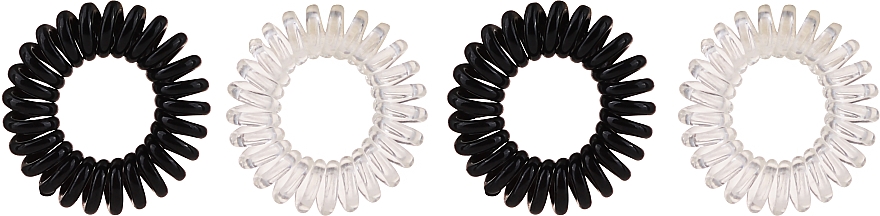 Набор резинок для волос, черные и прозрачные, 5 шт - IDC Institute Design Hair Elastic Pack — фото N2