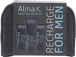 Духи, Парфюмерия, косметика Дорожный набор для мужчин - Alma K. Recharge Travel Kit For Men (sh/gel/75ml + ash/balm/40ml + sh/balm/40ml bag)