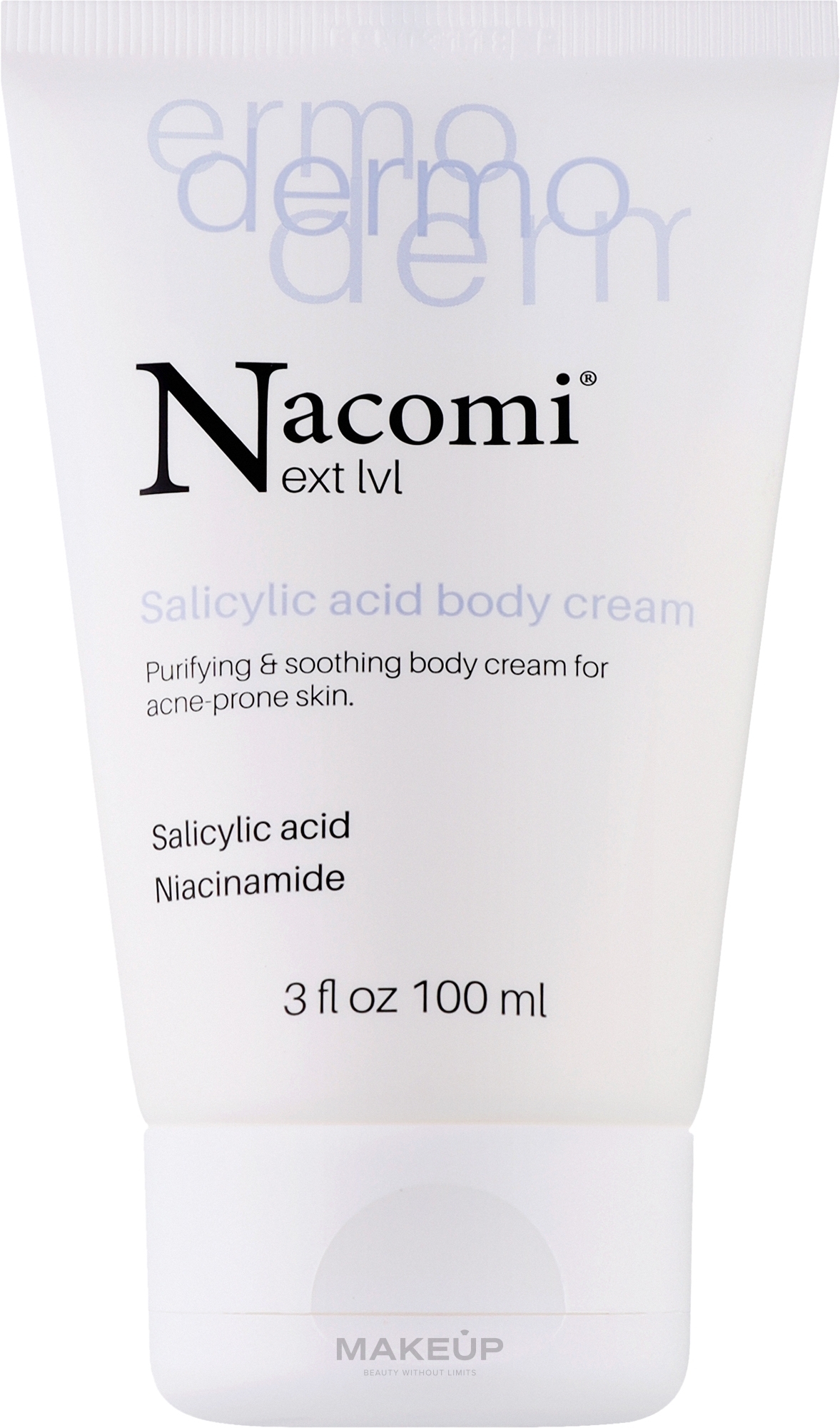 Очищающий и успокаивающий крем для тела с салициловой кислотой - Nacomi Salicylic Acid purifying body Cream — фото 100ml