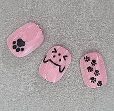 Накладные ногти для детей "Кот", розовый, 961 - Deni Carte Magic Miss Tips — фото N4