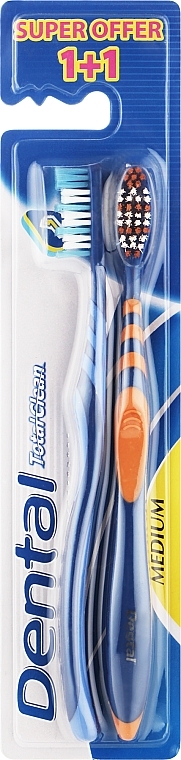 Зубная щетка "Total Clean", средняя 1+1 - Dental Toothbrus — фото N1