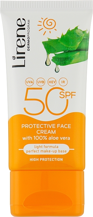 Солнцезащитный крем для лица с алоэ вера - Lirene Sun Care Emulsion SPF 50