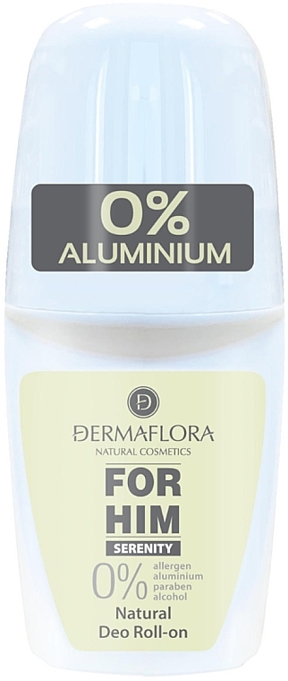 Кульковий дезодорант для чоловіків - Dermaflora For Him Serenity Natural Roll-On — фото N1