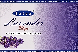 Пахощі конуси "Лавандове полум'я" - Satya Lavender Blaze Backflow Dhoop Cones — фото N1