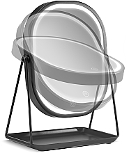 Настольное зеркало на подставке, 10212-00, черное - Gillian Jones Makeup Table Mirror LED-Light & Tray Black — фото N3