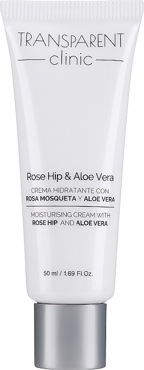 Зволожувальний крем із шипшиною та алое вера - Transparent Clinic Rose Hip & Aloe Vera — фото N1