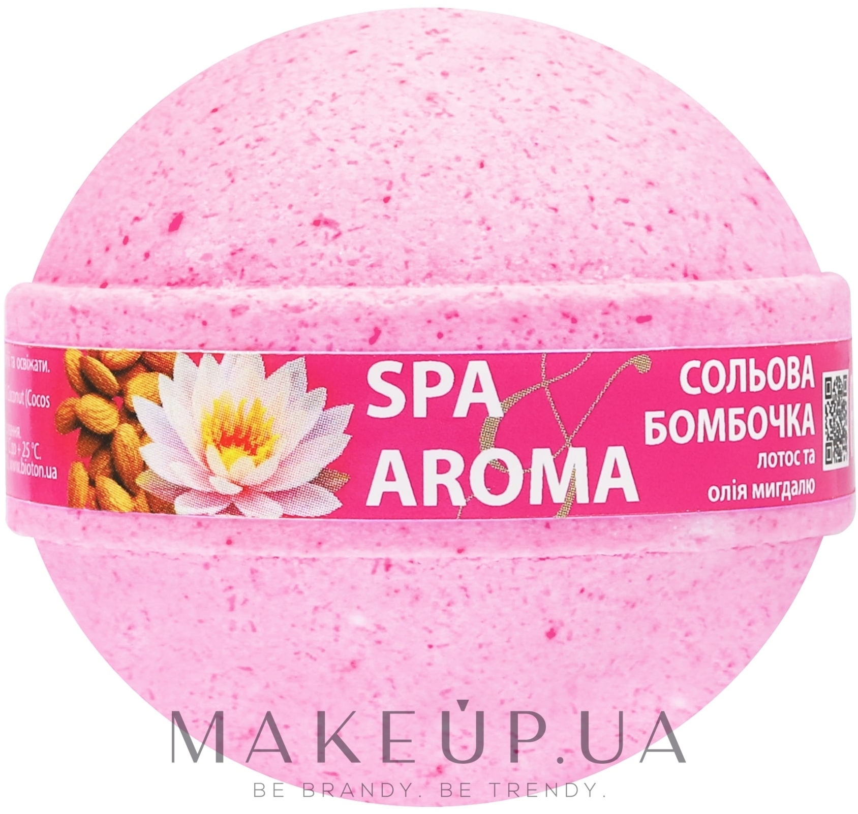 Солевая бомбочка для ванн "Лотос и масло миндаля" - Bioton Cosmetics Spa & Aroma Bath Bomb — фото 75g