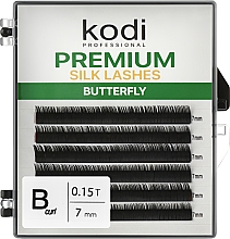 Парфумерія, косметика Накладні вії Butterfly Green B 0.15 (6 рядів: 7 мм) - Kodi Professional