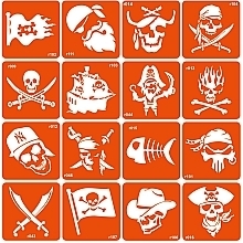 Набір трафаретів для біотату "Pirates" - Fresh Tattoo — фото N1