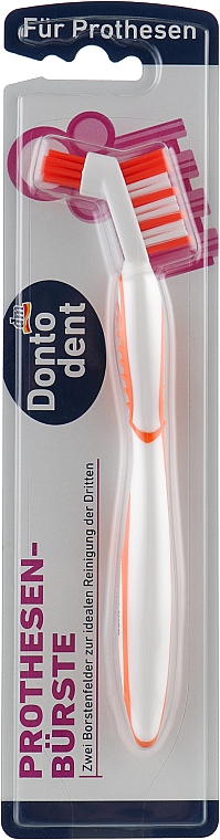 Щетка для чистки зубных протезов, оранжевая - Dontodent — фото N1