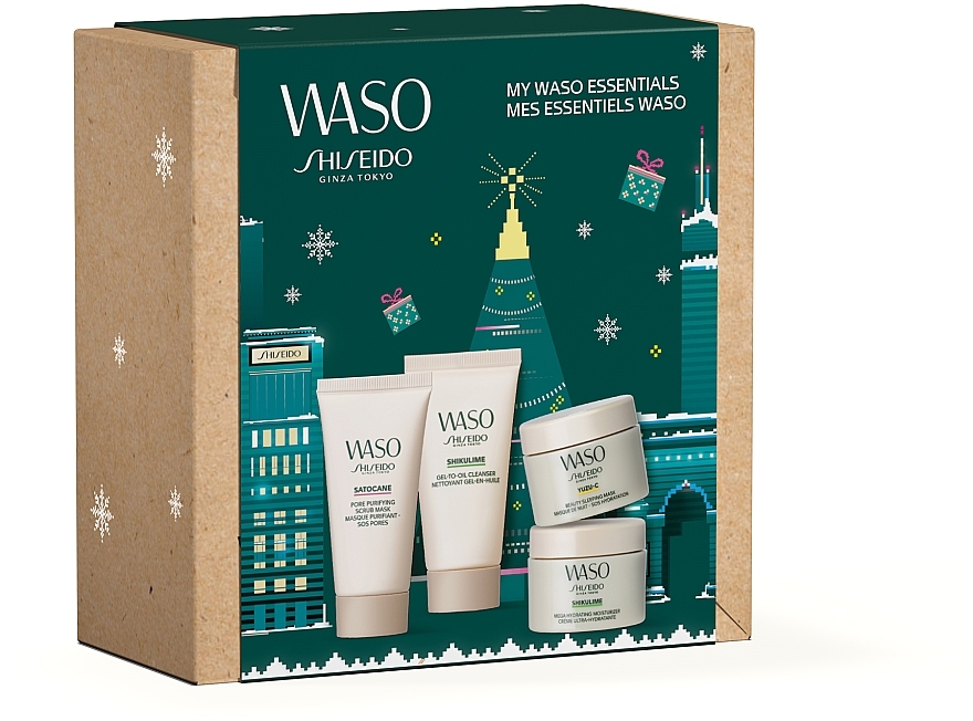 Набор - Shiseido Waso Holiday Kit (mask/30ml + gel/30ml + mask/15ml + cr/15ml)