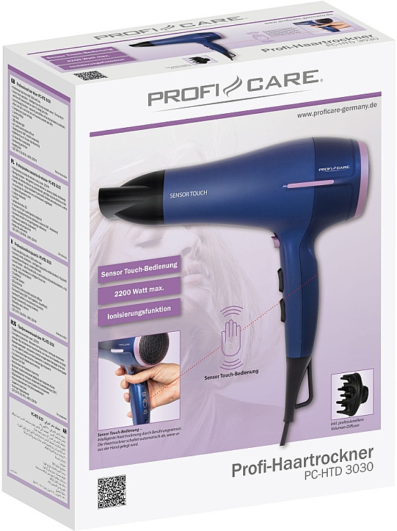 Фен для волосся "Sensor Touch", PC-HTD 3030 - ProfiCare — фото N2
