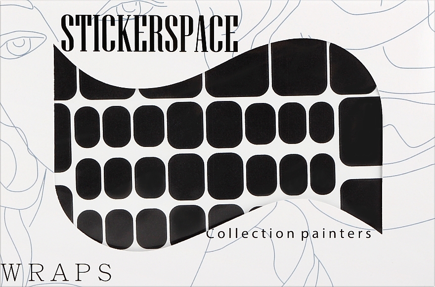 Дизайнерские наклейки для педикюра "Black Pedi" - StickersSpace
