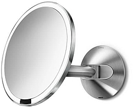 Парфумерія, косметика Дзеркало сенсорне кругле настінне, 20 см, сріблясте - Simplehuman Sensor Wall Mirror Silver