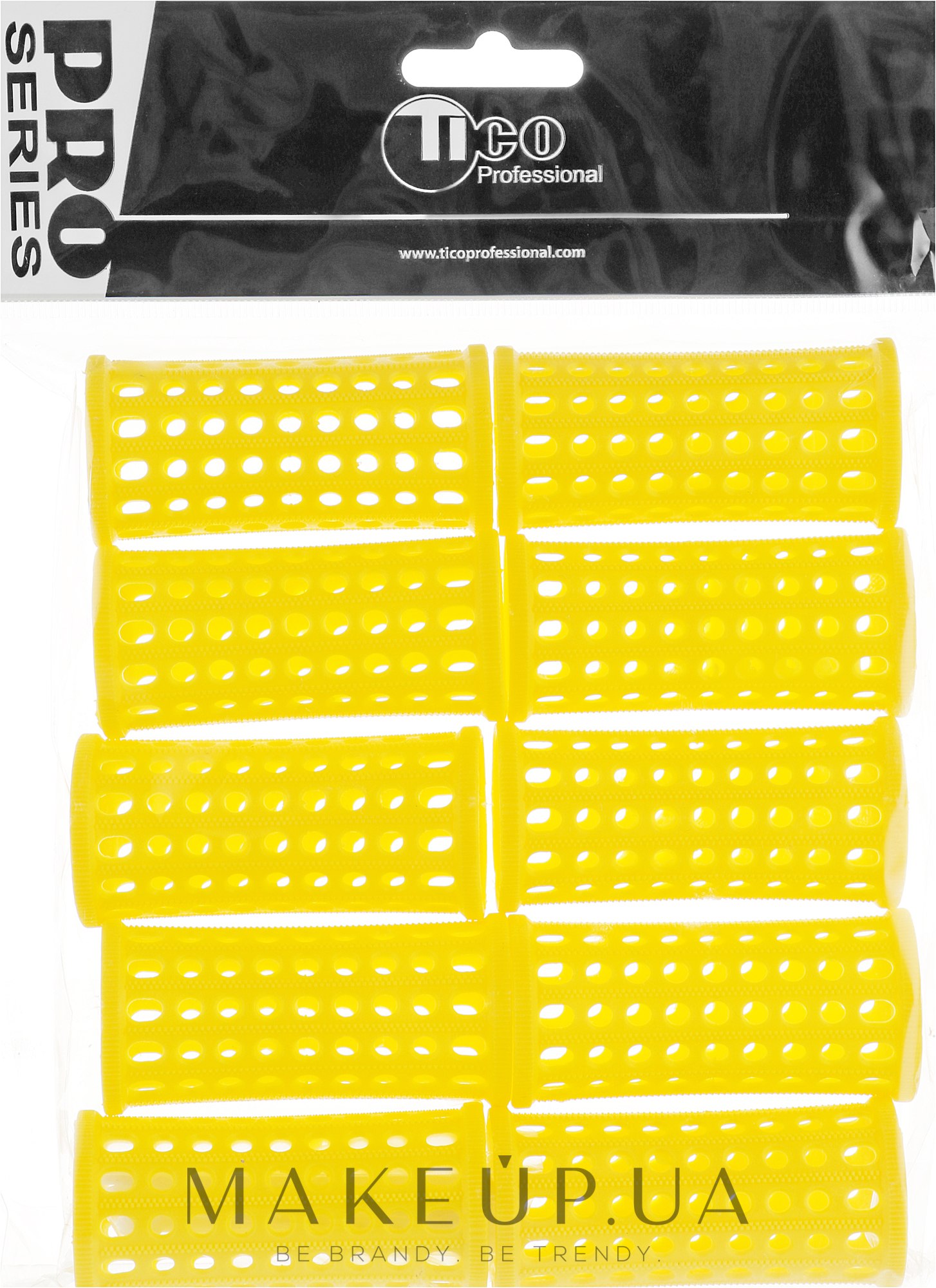 Бигуди пластиковые d30 мм, желтые - Tico Professional — фото 10шт