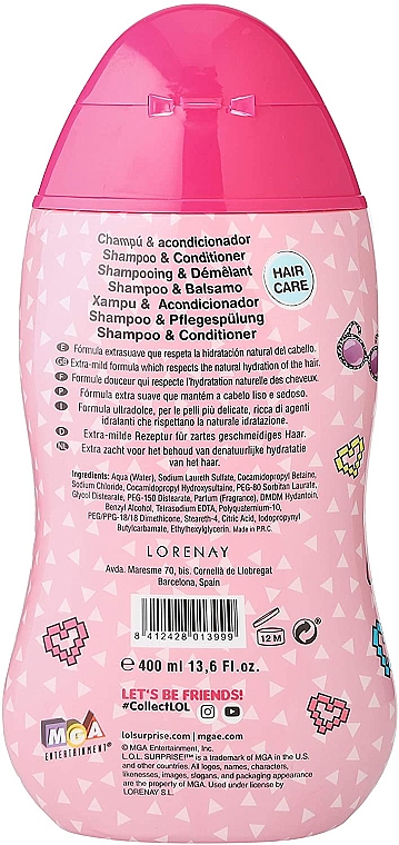 Шампунь и кондиционер 2 в 1 для детей - Lorenay LOL Surprise Shampoo & Conditioner — фото N2
