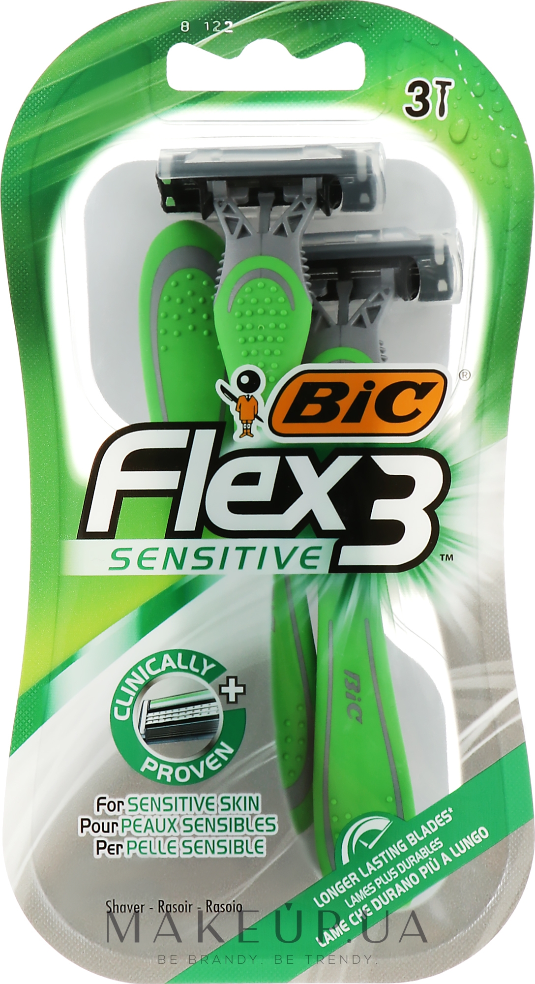 Чоловічий станок для гоління - Bic Flex 3 Sensitive — фото 3шт