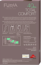 Колготки жіночі "Total Comfort T-Band", 1209, 40 Den, чорний - Furia — фото N3