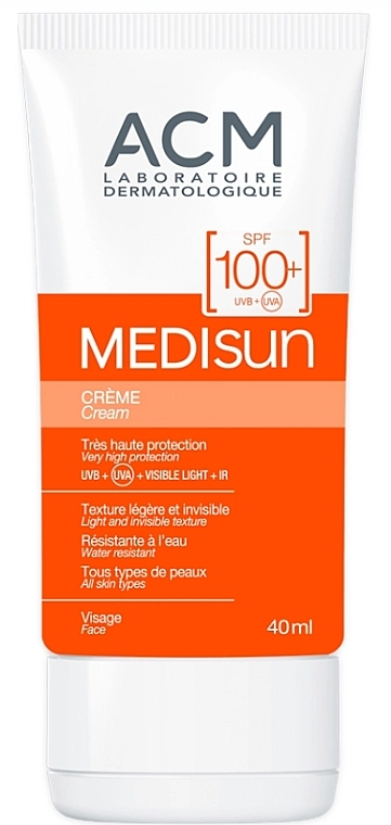 Крем сонцезахисний з SPF100+ для обличчя - ACM Laboratoires Medisun SPF100 Cream — фото N1