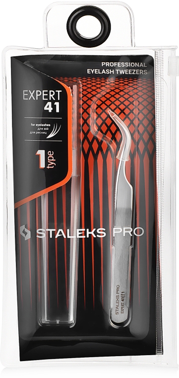 Пинцет профессиональный для ресниц - Staleks Pro Expert 41 Type 1 — фото N6