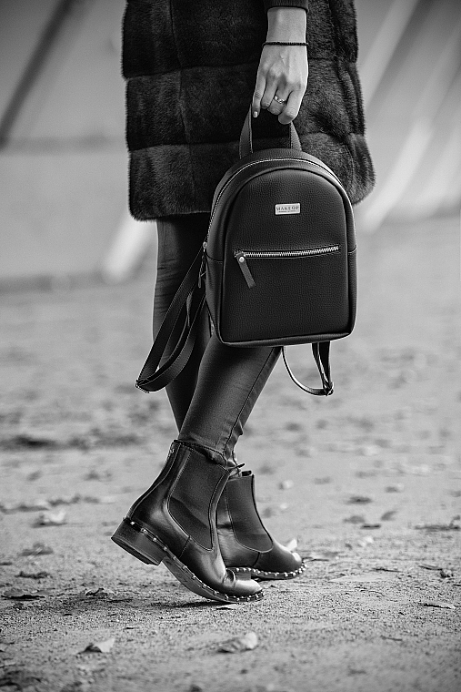 Рюкзак чорний "Sleek and Chic" - MAKEUP — фото N5