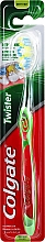 Парфумерія, косметика Зубна щітка середня, 24262, салатова - Colgate Twister Medium Toothbrush