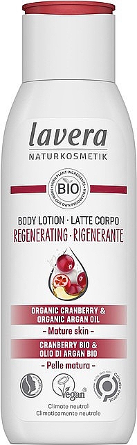 Лосьон "Аргана и Клюква" для зрелой кожей тела - Lavera Cranberry & Argan Oil Regenerating Body Lotion — фото N1