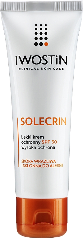 Легкий защитный крем для чувствительной и склонной к аллергии кожи - Iwostin Solecrin Light Protective Cream SPF30 — фото N1