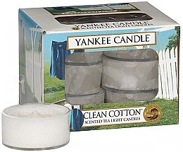 Чайні свічки "Чиста бавовна" - Yankee Candle Scented Tea Light Candles Clean Cotton — фото N1