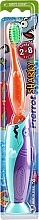Дитяча зубна щітка "Акула", помаранчева, бірюзово-фіолетова - Pierrot Kids Sharky Soft — фото N2