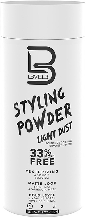 Пудра для укладки белая, легкой фиксации - Level3 Styling Powder Light Dust — фото N1