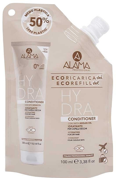 Увлажняющий кондиционер для сухих волос с аргановым маслом - Alama Hydra Conditioner Travel Size — фото N1