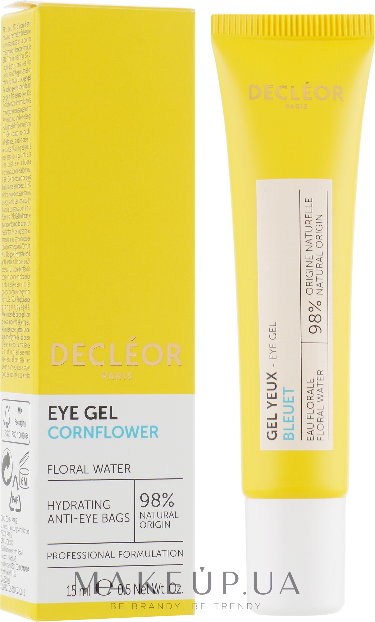Зволожувальний гель-крем для шкіри навколо очей - Decleor Hydra Floral Everfresh Hydrating Wide-Open Eye Gel — фото 15ml