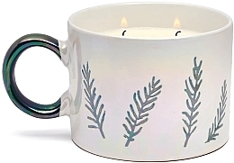 Ароматична свічка у чашці, біла - Paddywax Cypress & Fir White Ceramic Mug Candle — фото N1